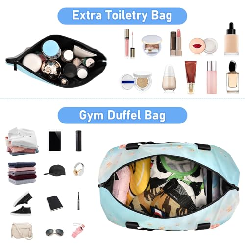 Marine Turtle Coral Soft Dream Travel Duffel Bag Waterproof Gym Sport Tote Bag Carry On Weekender Bag with Compartment4