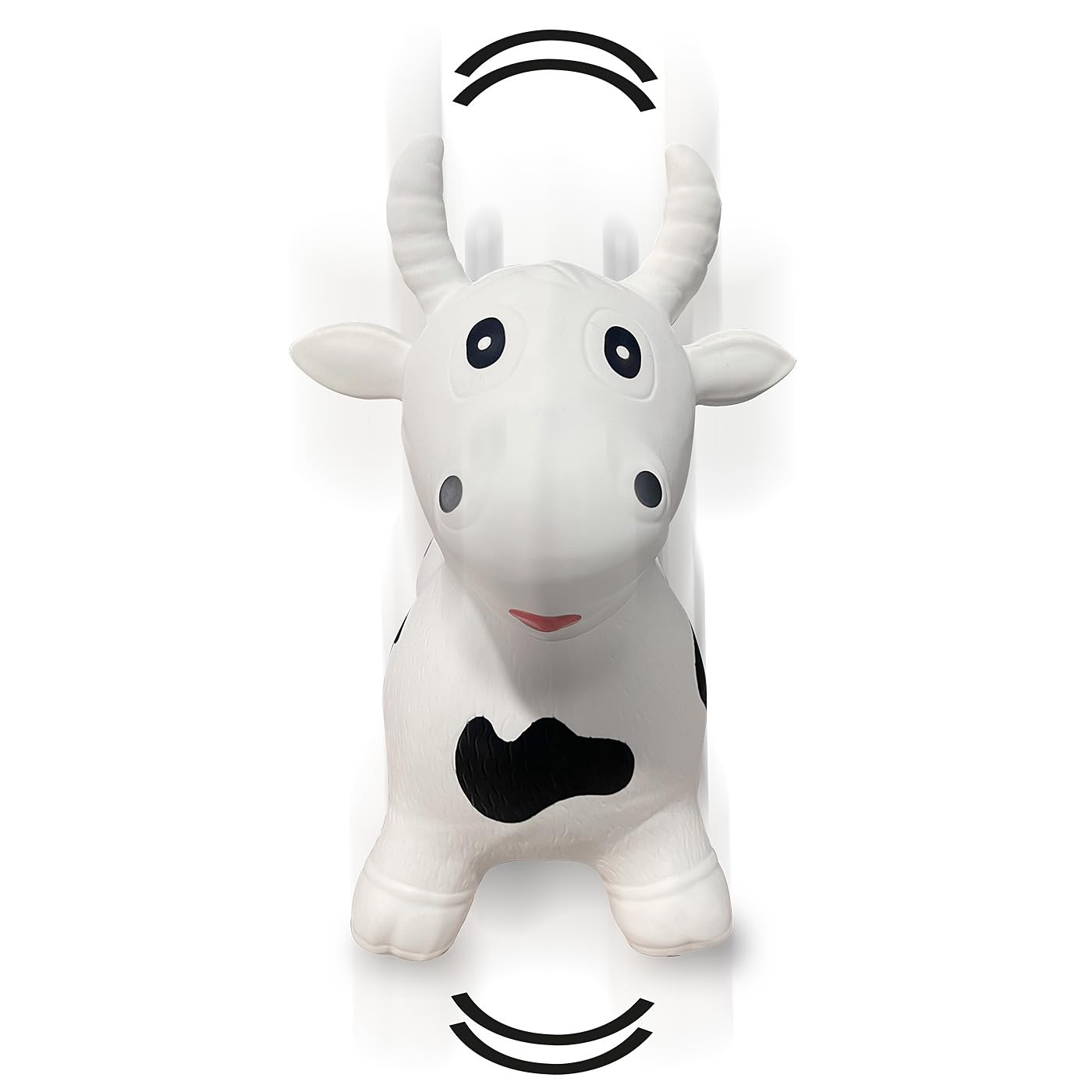 Jamara 460318 - Animale salterino Toro bianco/nero con pompa – Sviluppa l'equilibrio e capacità motorie, Orecchie come sostegno, Robusto e resistente fino a 50 Kg