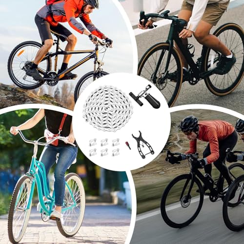 Chaîne VTT et kit de réparation mécanique vélo polyvalent avec maillons