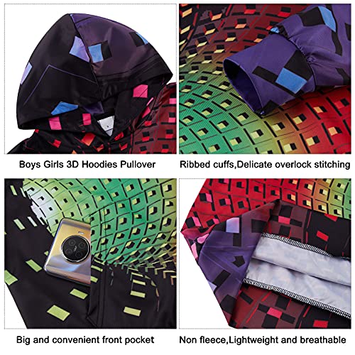 Belovecol Boys Kids Hoodie Fashion Swirl Hooded Sweatshirts Novelty Red Green Turbo Tunnel Hooded Sweatshirts For Casual Active Sports 14-16 Years #TOP3