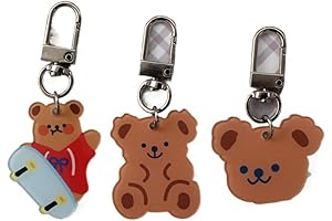 3Pcs Bear Keychain Earphone Case Cute Pendant Chain Key Chain
