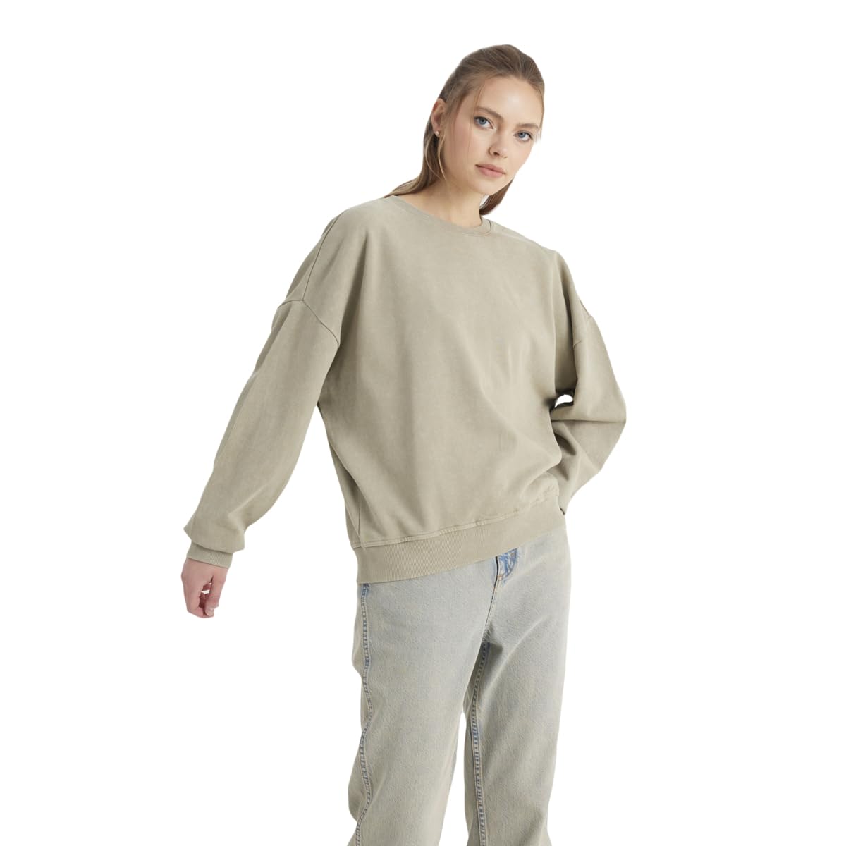 Bisiklet Yaka Sweatshirt Sweatshirt Kadın