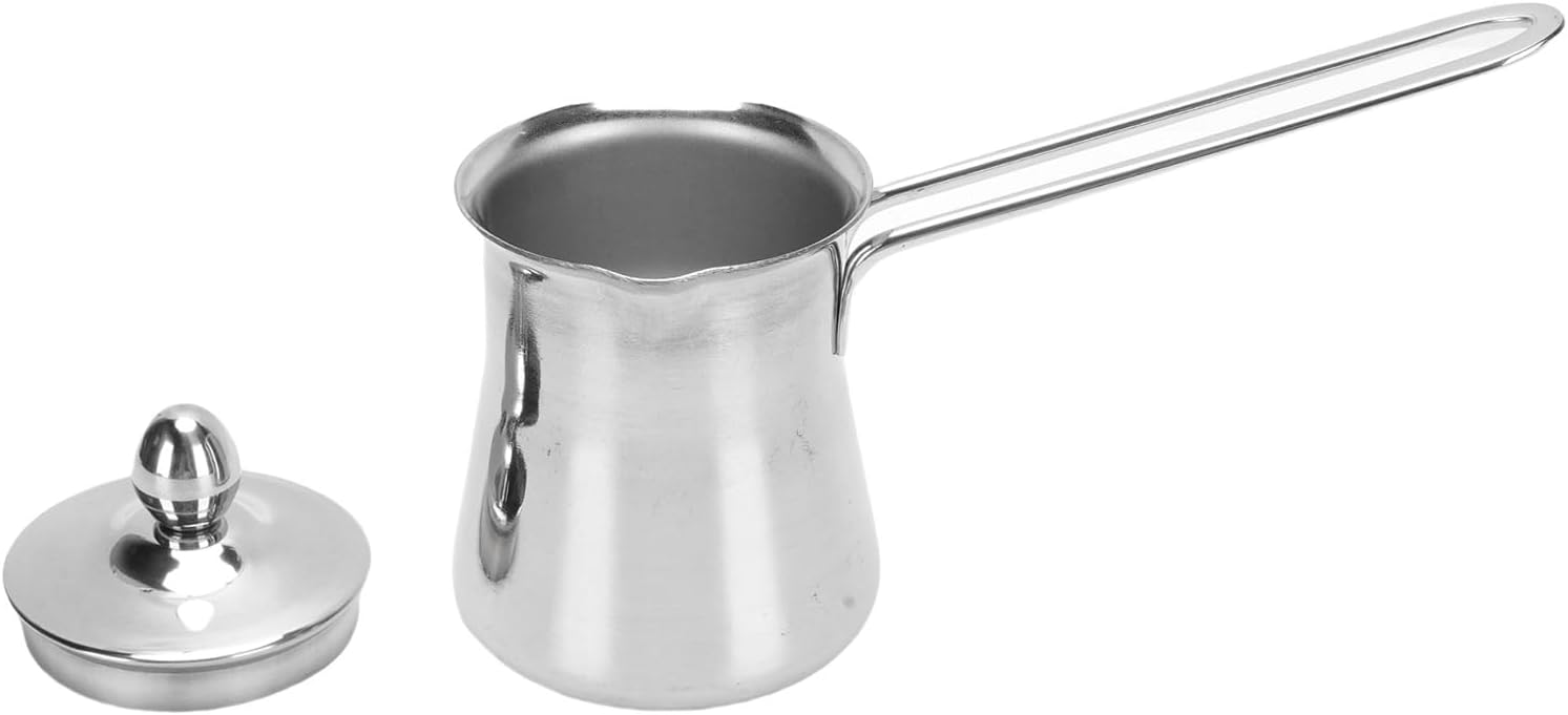 Stainless Steel Butter Warmer, MultiPurpose Small Sauce Pan, Easy to with Long Handle, for Making Turkish Coffee, Iced Tea, Melting Chocolate, Heating Milk, Sauces,