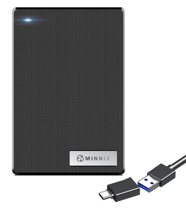Minnix High-Speed 500GB Portable External Hard Disk - 2 in 1 Type C and USB 3.0-2 Year Warranty, External HDD - Black (B0CTYKPMQG) Amazon Price History, Amazon Price Tracker