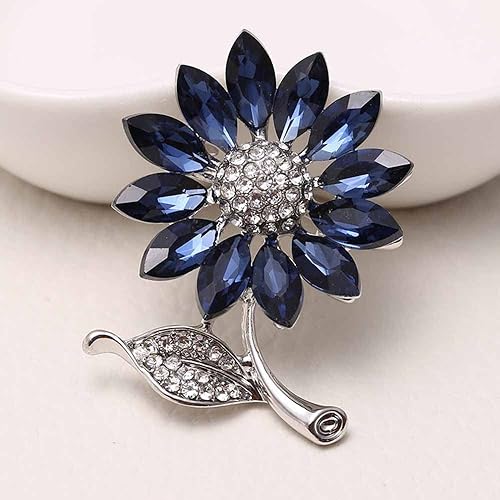 Miniatura 2 de Ezing Broche de cristal plateado plateado de 4 piezas de accesorios de ropa