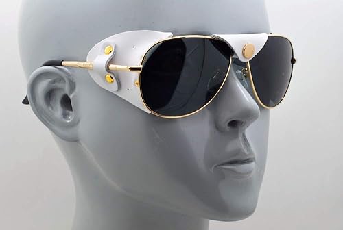 Miniatura 2 de OSSAT Gafas de sol polarizadas con protectores laterales de piel de vacuno a prueba de viento Gafas clásicas de pesca de montaña