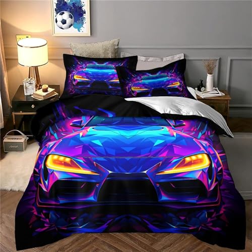 Parure de lit microfibre résistante infroissable fermeture éclair 3D