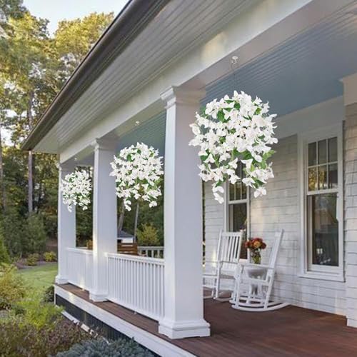 Image of Nutts Artificial Bougainvillea Silk Vines Creepers Hanging Flower Garland for Wedding & Home Decoration, Flower Garland (2, Bougainvillea Creeper (White))