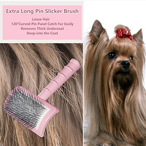 Large Firm Slicker Brush for Large Dog Matted Hair, Extra Long Pin Slicker Brush for Dogs Goldendoodles, Grooming Wire… - Image 2
