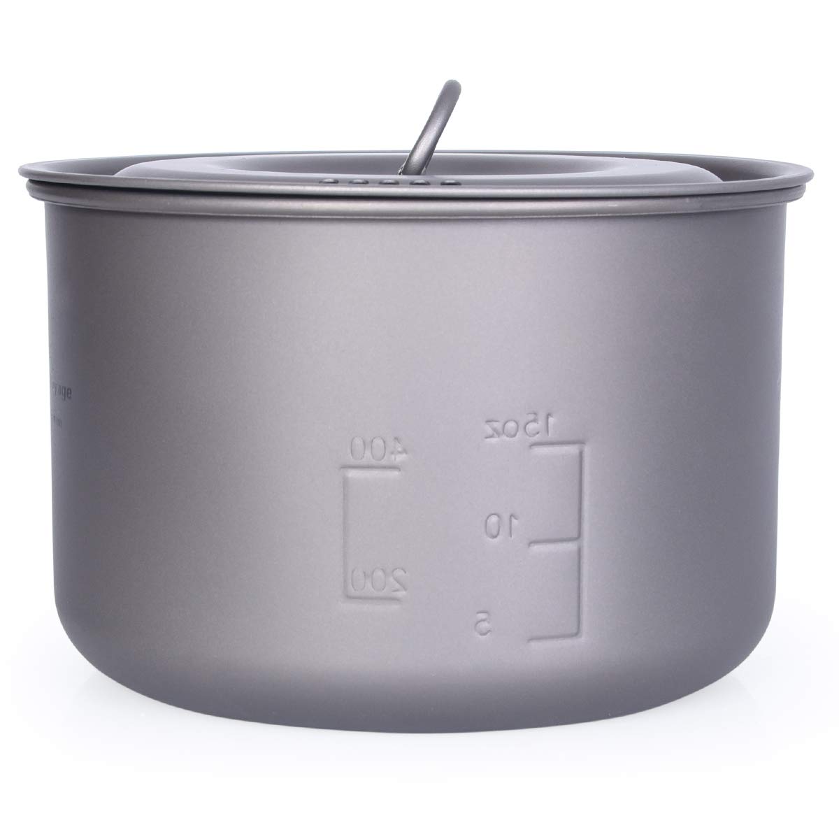 Camping-Topf, Titan, 800 ml, 1300 ml, 1950 ml, 2900 ml, mit klappbarem Bügelgriff und Deckel, Outdoor-Topf für Rucksackreisen, Camp-Kochtopf Ultraleichtes Kochgeschirr-Set (800 ml)