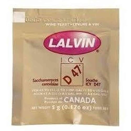 Lalvin D47 Levadura Blanco y Rubor Vinos 0.18 oz Sachet Homebrew Vino Elaboración 4.5L-23L