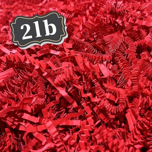 Image of ZEBMOON 2 LB Red Crinkle Cut Paper Shred Filler Great for Gift Wrapping, Basket Filling, Birthday, Wedding, Valentine's Day, Christmas, New Year Party Decorations Filling Supplies