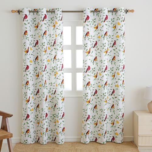 Image of HOMEMONDE Cotton Curtain Window 5 Feet Curtains Set of 2- Printed Room Darkening Curtain with Eyelets - (60 Inches, Little Wings)