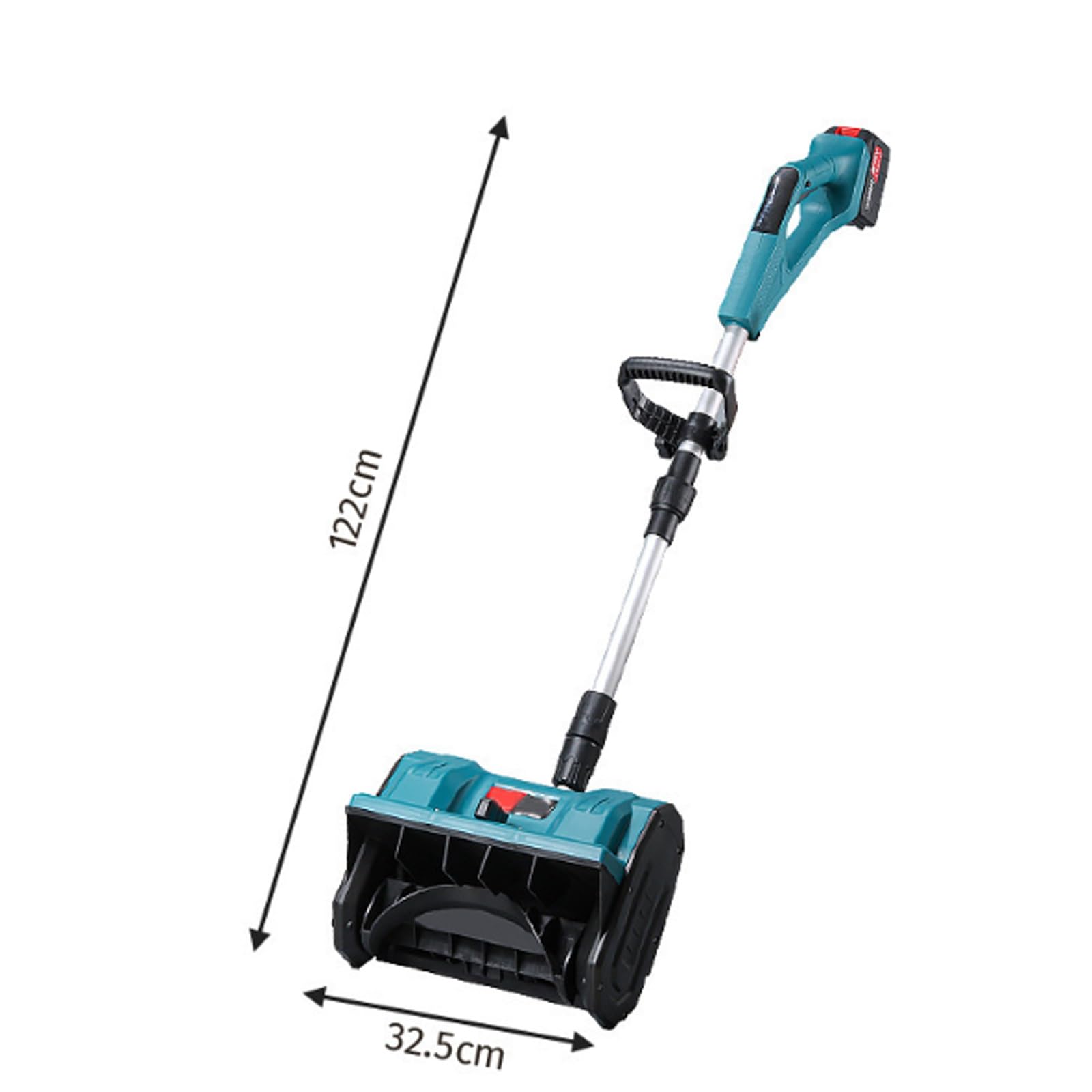 Spazzaneve elettrico senza fili, 1000 W, a batteria, leggero e pieghevole, 21 V con manico regolabile e distanza di lancio di 8 m