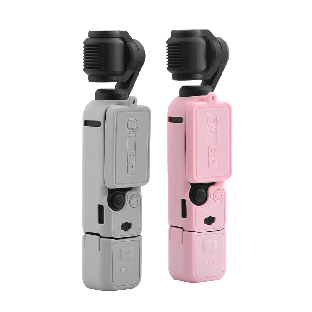 Coque Silicone Pour Caméra Osmo Action 6 – Protection Antichoc, Bouchon D'Objectif, Sangle Anti-Perte, Compatible Noir/Blanc/Rose