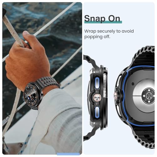 Image of Tensea [5+5Pack for Samsung Galaxy Watch 8 Classic Screen Protector Case 46mm Accessories, Hard PC Bumper /HD Anti-Fog Tempered Glass Protective Film, Face Cover Set for Women Men