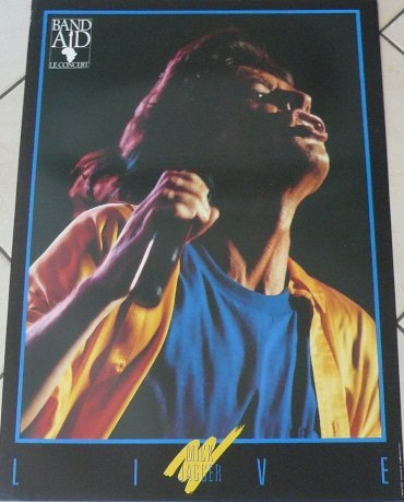 Affiche Mick Jagger Band Aid grand format poster vintage 50x70 cm salon