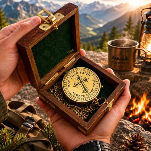 Brújula de reloj de sol grabada con caja de madera de palisandro miniatura 3