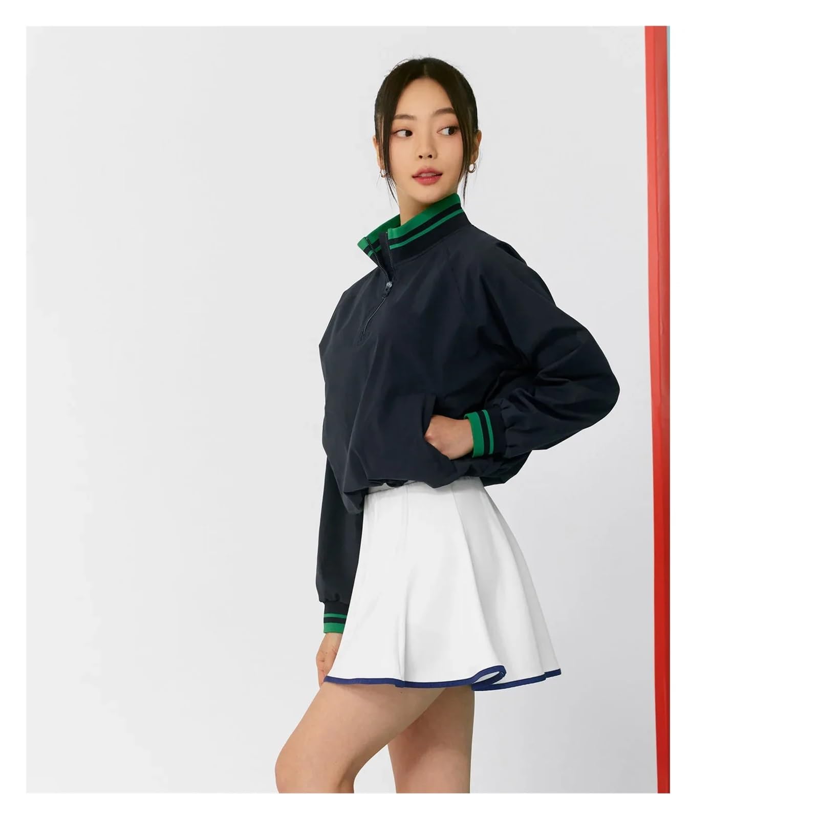 Gonnellino Tennis Donna Giacca da Golf da Tennis con Protezione Solare for Donna, da Allenamento, a Maniche Lunghe, con Gonna a Pieghe