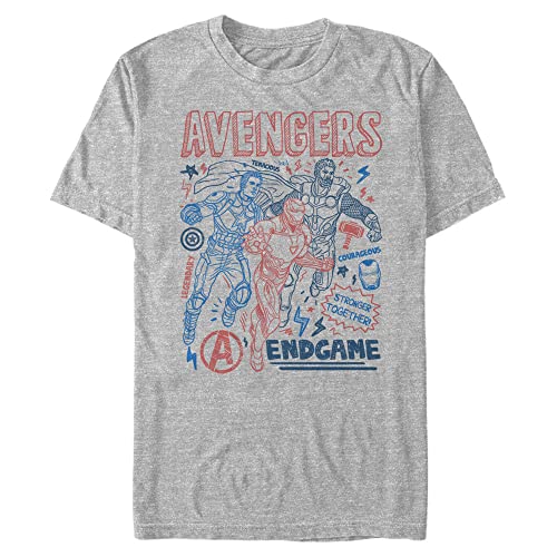 T-shirt Marvel motif doodles exclusif en coton mélangé Athletic Heather