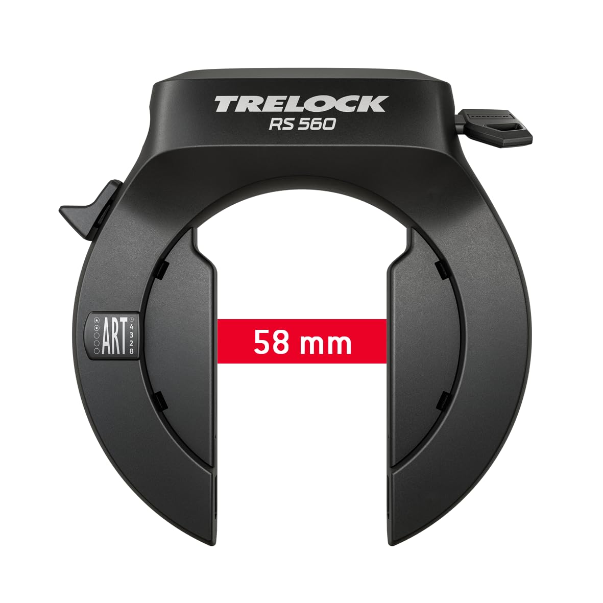 TRELOCK RS 560 Naz Frame Lock - Key Non-Removable - Square Hardened Steel Shackle - Security Level 15