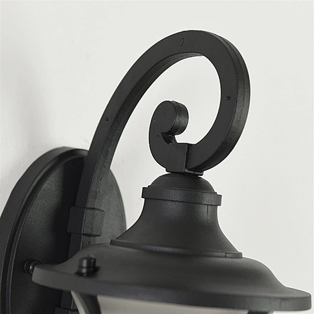 Lampa Ogrodowa,Lampy Wodoodporna Lampa Ścienna Zewnętrzna Odlewana Ciśnieniowo Aluminiowa Kinkiet Szklany Klosz Lampa Alejka Balkon Patio Lampa Zewnętrzna Oprawa Ogrodowa(H45CM)