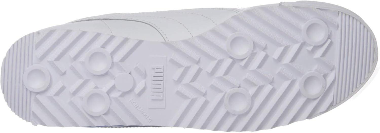 Puma Unisex-Adult Roma Basic Sneaker, White-High Risk Red-Indigo Bunting, 12 M US