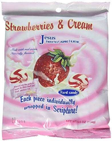 Scripture Candy Bag, Strawberries and Cream, 6 Count