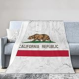 California Republic Flag Lightweight Super Soft and All Season Warm,Thermal Blanket, Blanket for Sofas