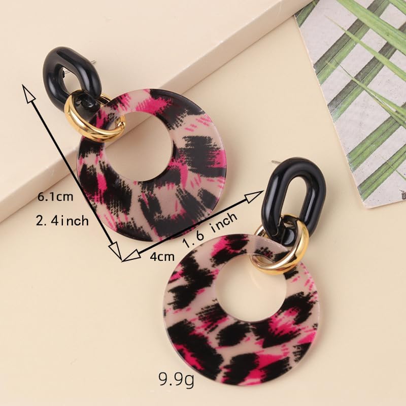 SPEVERT Acrylic Earrings for Women Statement Geometric Earrings Leopard Print Resin Drop Dangle Earrings Fashion Jewelry - Image 6