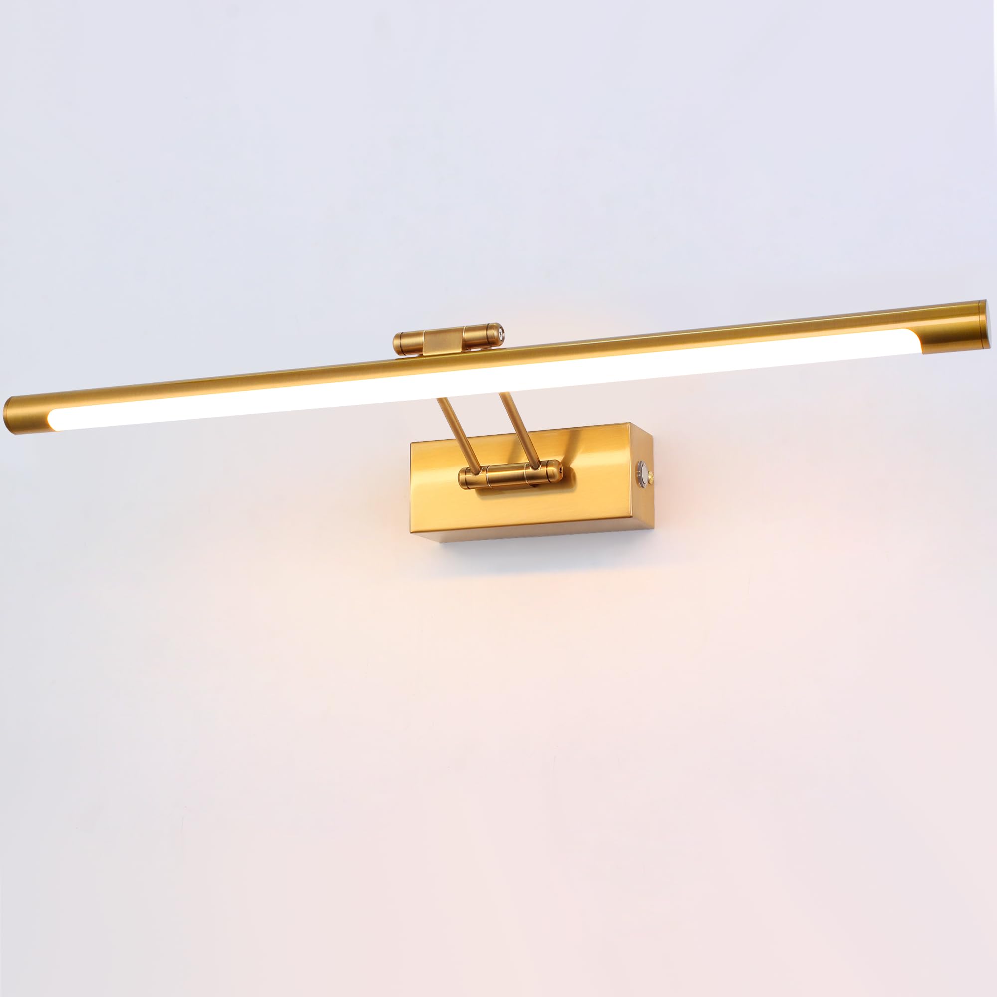 LED Spiegelleuchte Badezimmer 60cm 12W, Dimmen einer einzigen Farbtemperatur LED-Bilderleuchte mit Schwenkbarem Lampenkopf, Wandleuchte Spiegel Beleuchtung Lampe