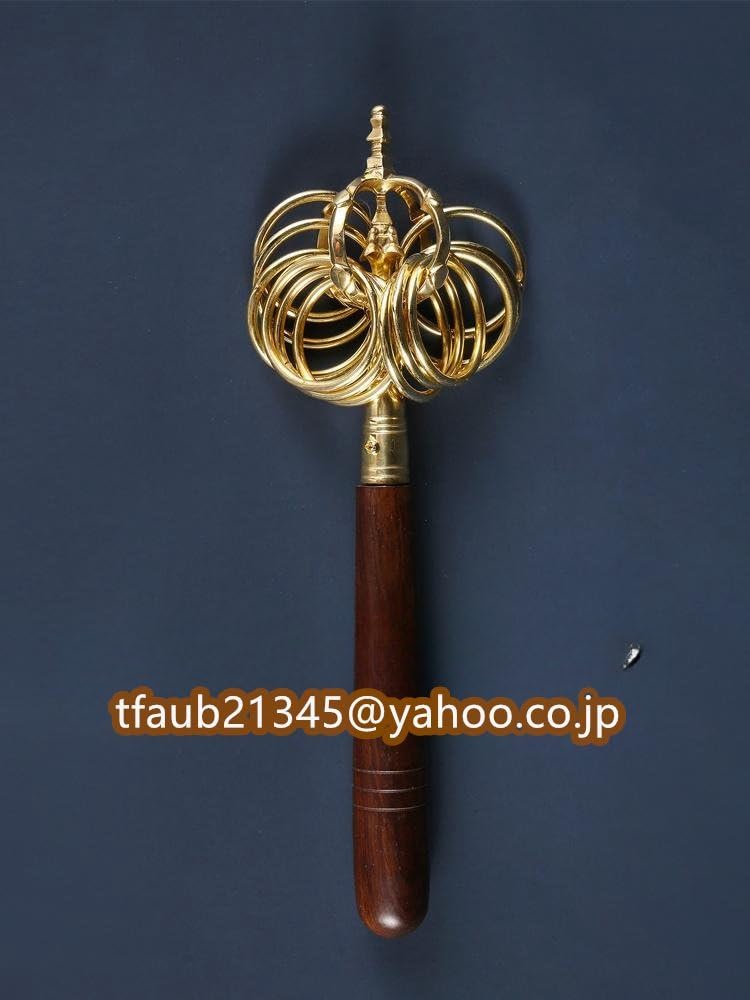 Amazon.co.jp: 密教法具 寺院仏具極上品 十二環錫杖 仏具 仏教工芸品 
