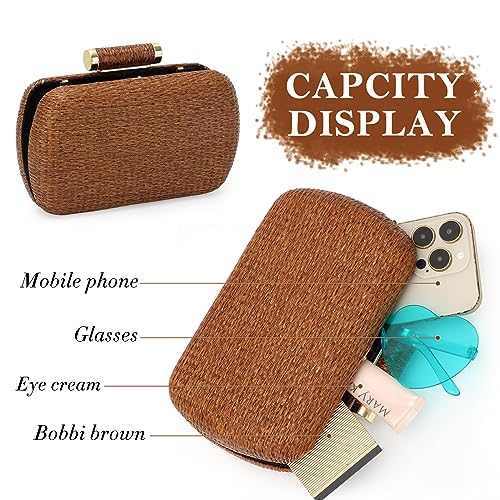 Bolso pequeño tejida para mujer en rafia miniatura 6
