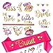 Produktbild Oblique Unique® Braut Schärpe + Bride / Team Bride Tattoo Set für Junggesellinnenabschied JGA Hochzeit Hen Party Accessoires Pink Gold