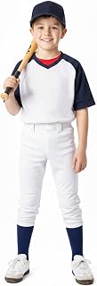 DEVOROPA Youth Baseball Softball Pants Toddlers Kids 2T-15Y Boys Girls Tee Ball Practice Pants w/ Reinforced Knees Pockets