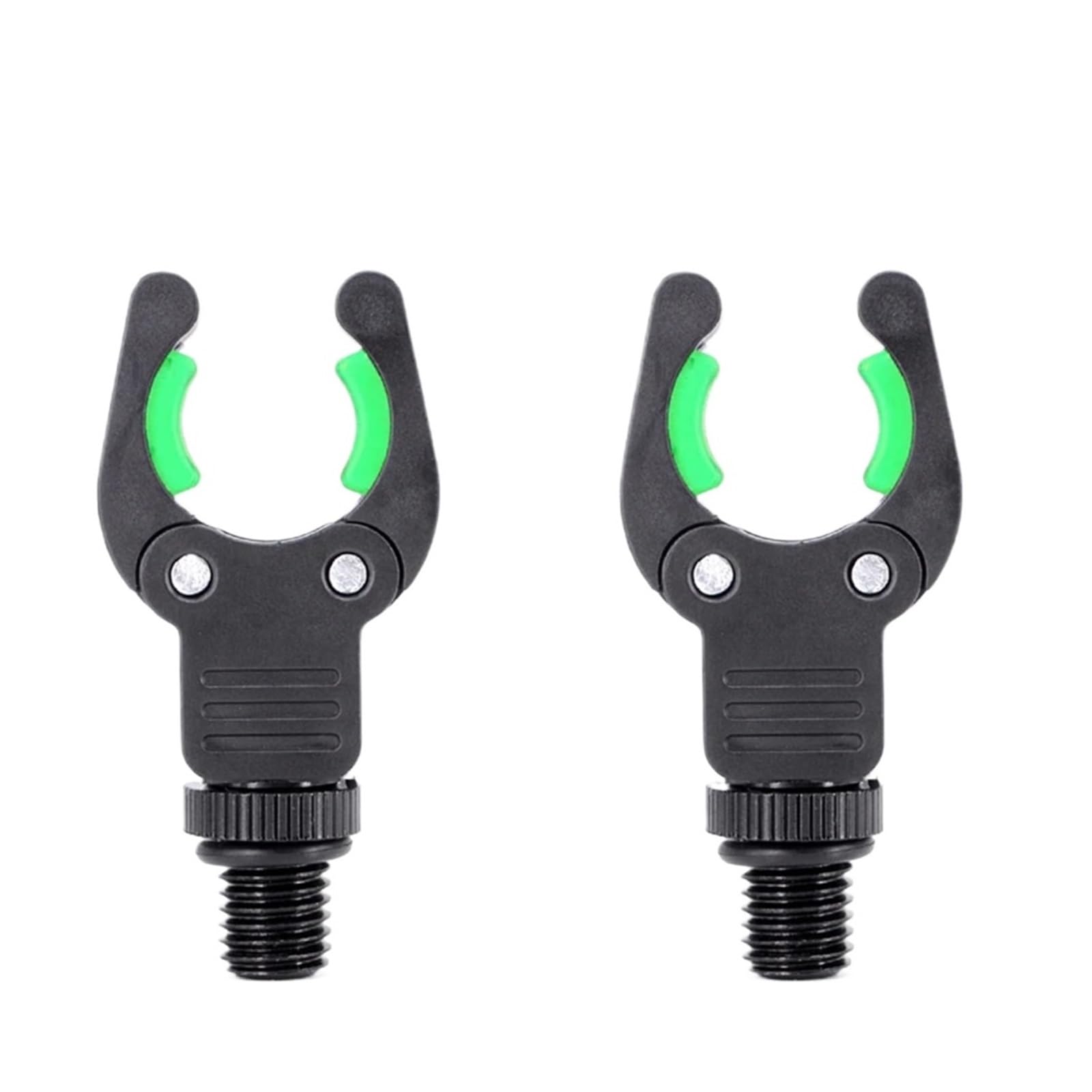 Zovloer 2pcs Fishing Rod Rest Head Butt Holder - Durable Nylon Gripper for Alarm and Buzz Bar, Compatible with All Fishing Rod Pods(Green)