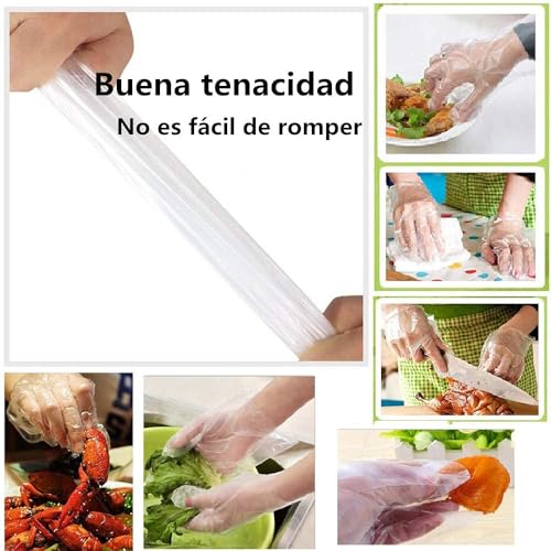 Miniatura 4 de Si 1000 Pcs Guantes Desechables De Plástico Transparente De Polietileno, Guantes De Pe Transparentes Para Cocinar Limpieza Pintura Coloración Del Cabello