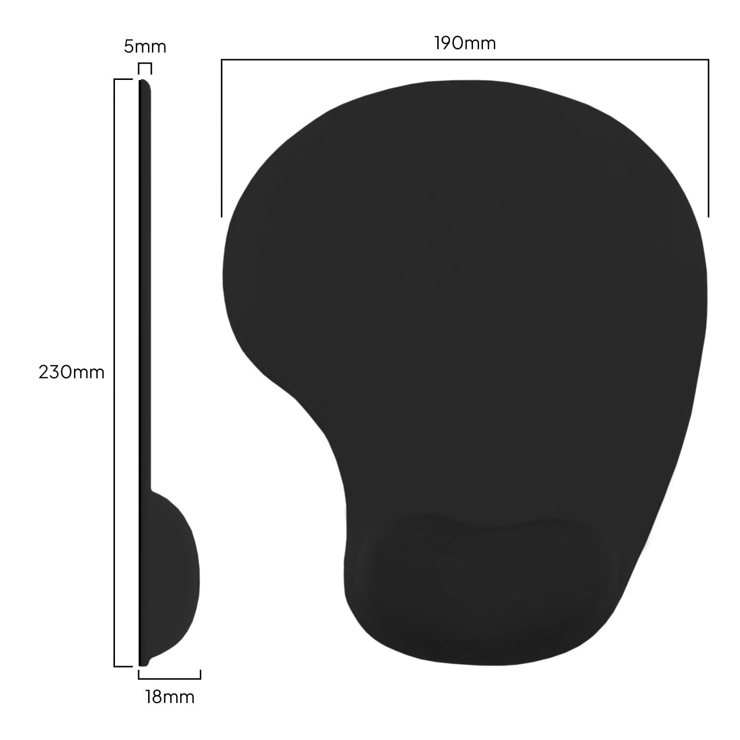 OcioDual Alfombrilla ratón Reposamuñecas Negra, Alfombra Raton Ordenador con Apoyo de Gel, Tapete Escritorio Mouse Pad Almohadilla Raton Ergonomica con Base de Goma Antideslizante