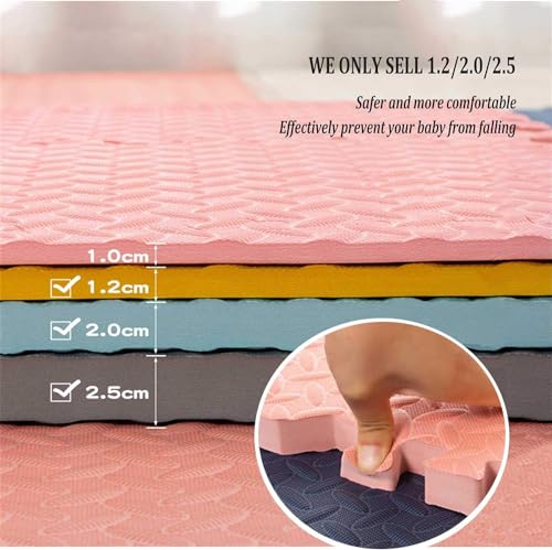 Image of Puzzle Flooring || Kids Interlocking Play mat || Baby Play Mat || Play mats for Kids || 12 MM Thick (6 Tiles - 24 Square Feet, Green White)