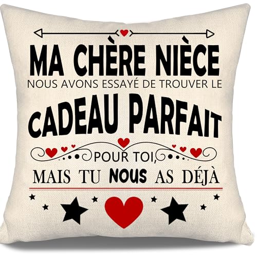 Ma chère nièce Nous Avons essayé de trouver Le Cadeau Parfait pour toi mais tu Nous as déjà Housses de Coussin pour Nièce Cadeau d'anniversaire Cadeau de...