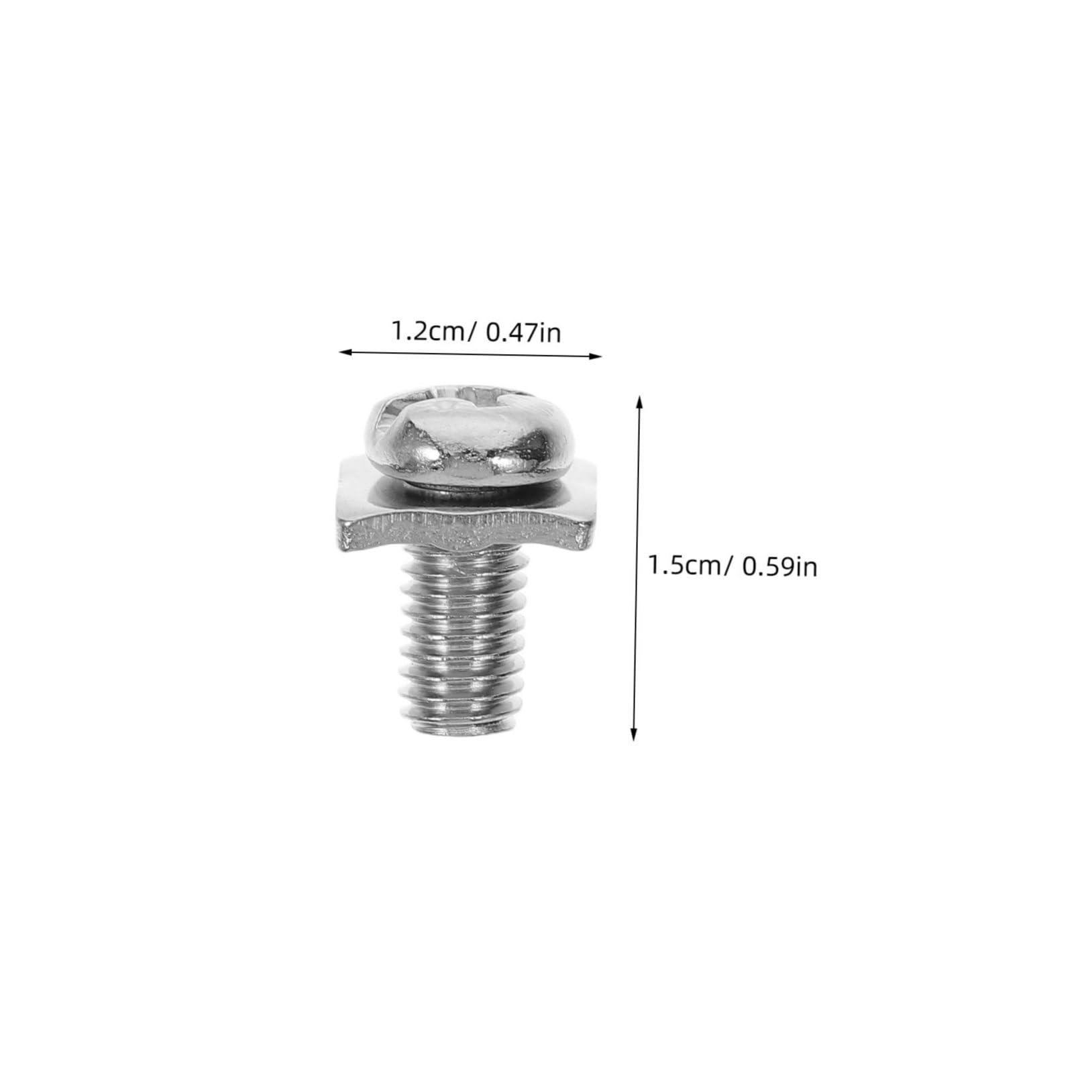 SOLUSTRE Square Washers Nickel Plated Machine Screws Connector Screws for Electrical Box