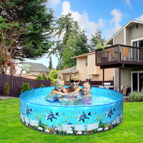 Planschbecken, Sommer-Kinder-Schwimmbad, kein Aufblasen, Kinder-Wasser-Pool-Spielzeug, Hundepool für den Außenbereich, Garten (nicht aufblasbar, 152 x 25 cm)