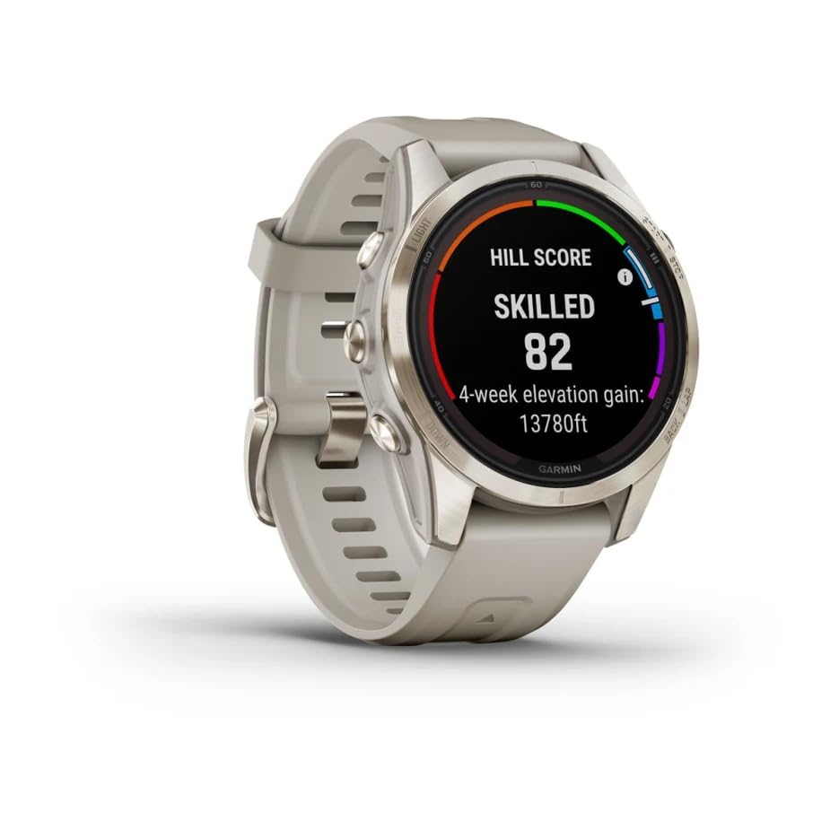 Image of Garmin Fenix 7S Pro Sapphire Solar Edition Smartwatch with Band, 42 mm Case, Soft Gold /Light Sand