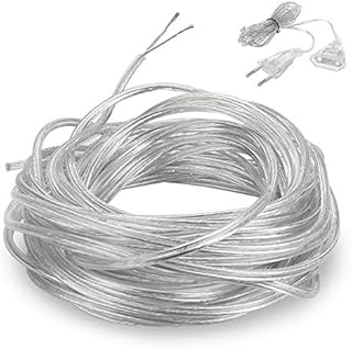 KLYNGTSK 10Meter Electrical Wire Transparent Electric Cable 2-core Copper Wire 0.75mm²5A Power Cable Flexible PVC Extension Cable for Low-Power Household Electrical Appliances Doorbell Fairy Lights