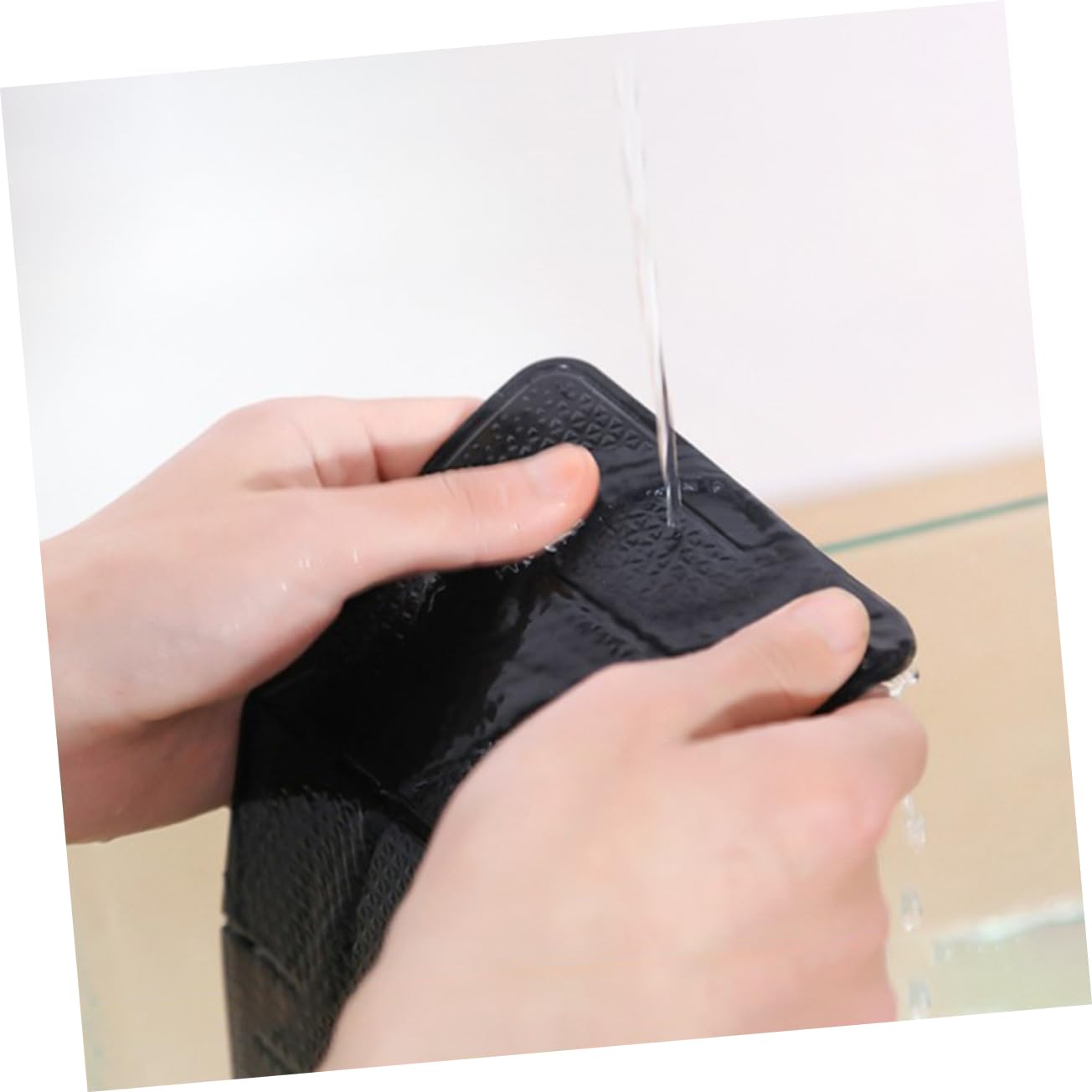 NUOBESTY Car Skidproof Silicone Dashboard Mat Organizer Foldable Non Slip Holder for Phone Keys Glasses Wallet Temperature Resistant Washable Reusable Black