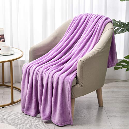 Avafort Velvet Plush Home Fleece Throw Blanket For Couch Sofa Bed, Warm Elegant Fuzzy Flannel Blanket For Kid Baby Adults Or Pet, All Season (Purple, 50" X 60") #TOP28
