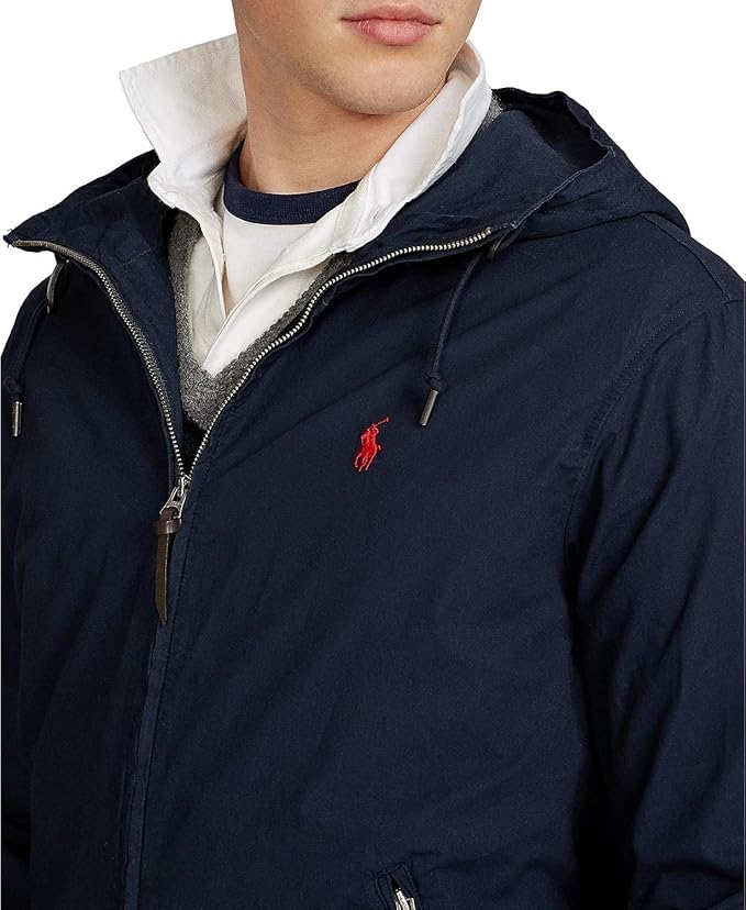 Ralph Lauren Polo Men's AVIATOR Canvas Hooded Jacket, Navy Blue, Medium4