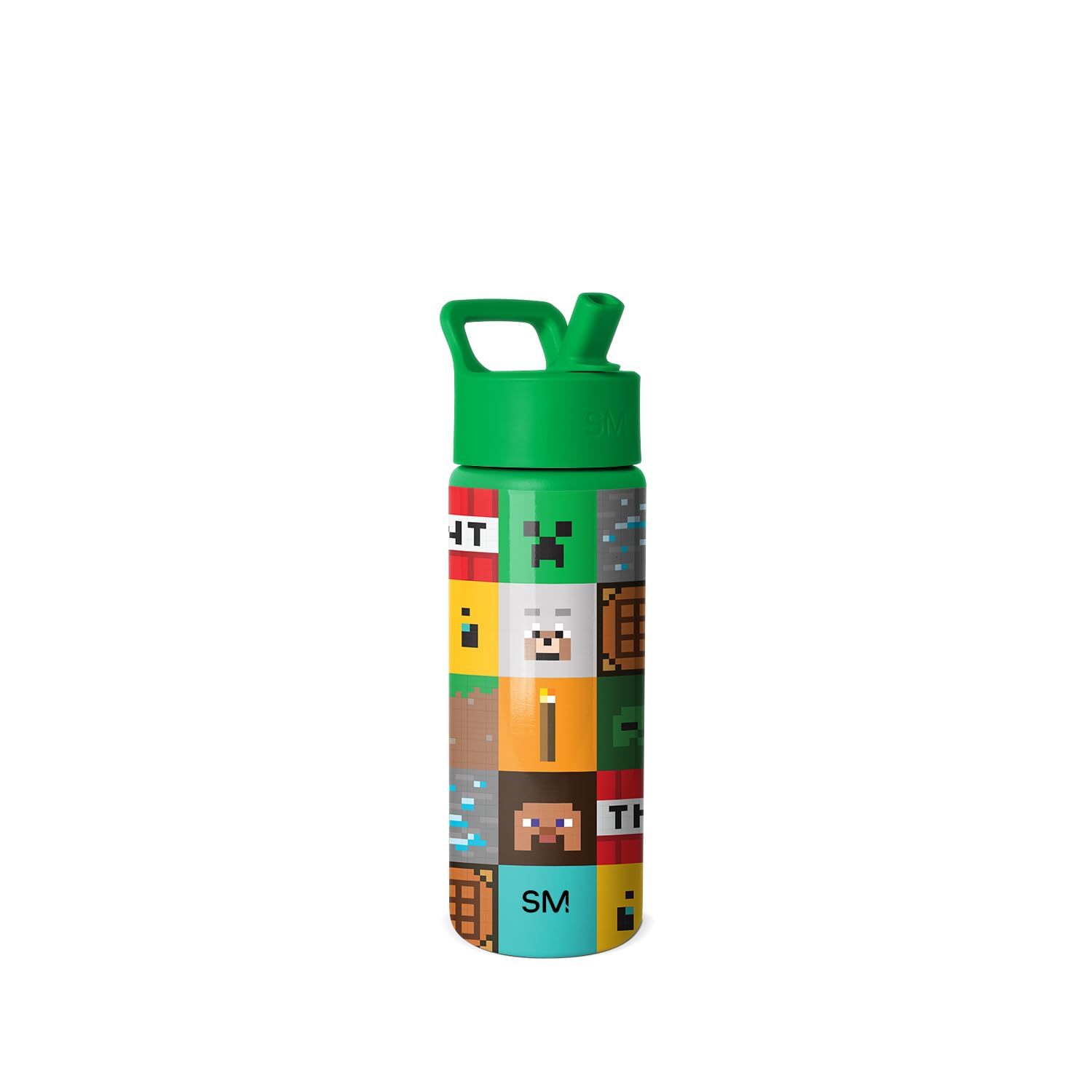 Simple Modern Summit Water Bottle with Straw Lid Minecraft 18oz Stainless Steel Cup Insulated Tumbler for Girls Boys