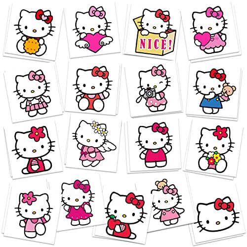 Hello Kitty Birthday Party Supplies, 34Pcs Temporary Tattoos