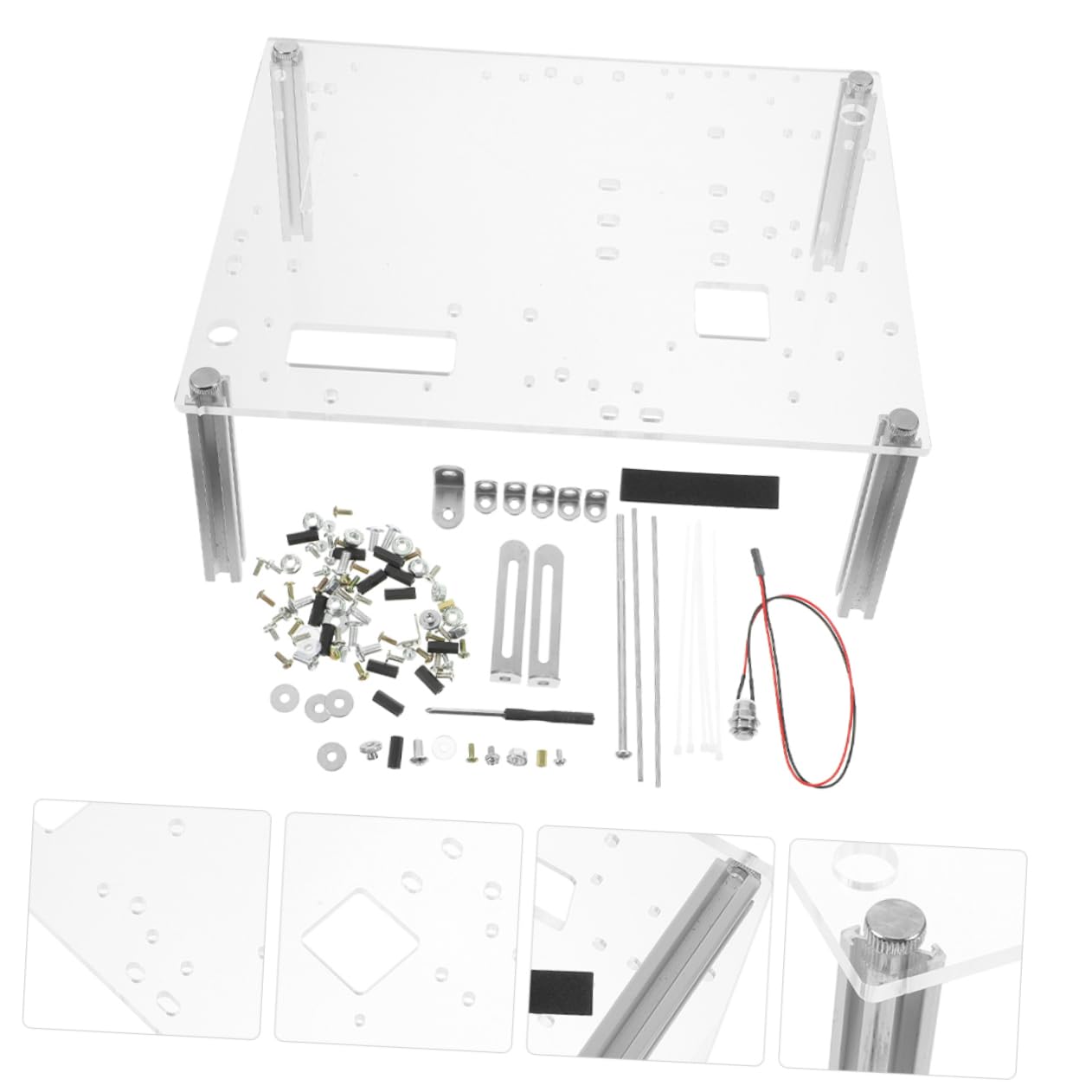 HOMSFOU Staffa per Case PC Aperto e Rack per Scheda Madre Matx, Supporto Compatto Singolo Strato per Test e Assemblaggio, Accessorio Computer Versatile per Appassionati e Tecnici